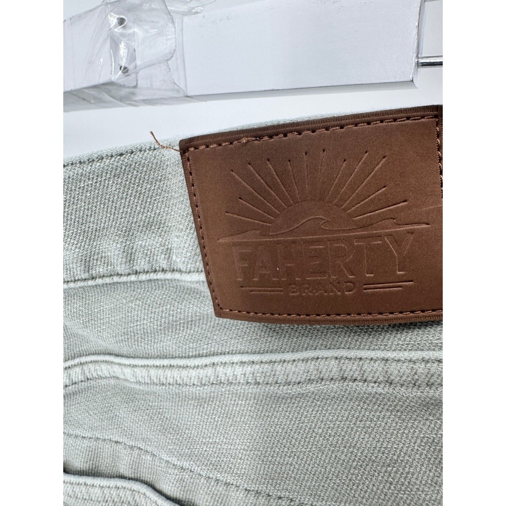 Faherty 5-Pocket Pants Mens 40 Green Stretch Cotton Lyocell Straight Leg - Picture 12 of 14